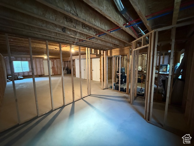 View of unfinished basement