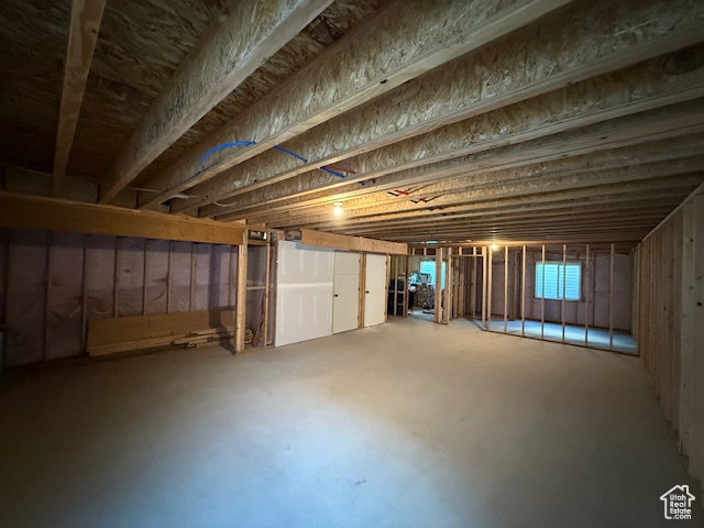 View of unfinished basement