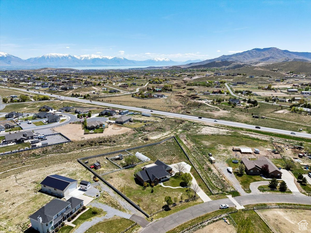 Bird's eye view featuring a mountain view