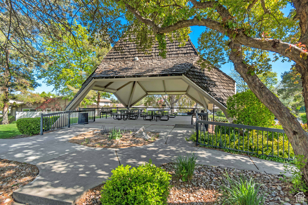 View of community featuring a gazebo