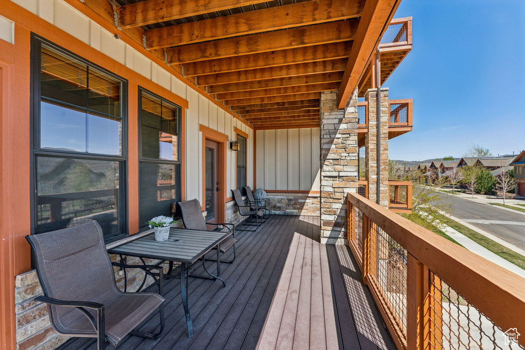 View of wooden deck