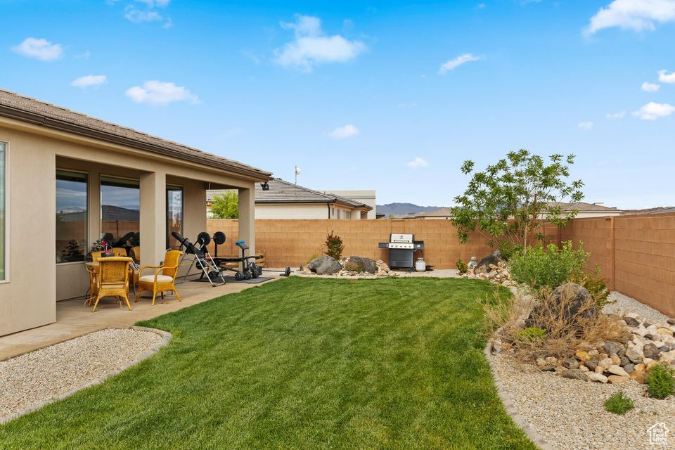 View of yard featuring a patio