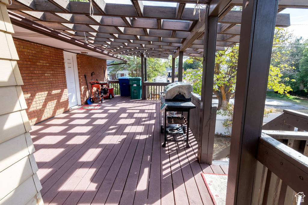View of wooden deck