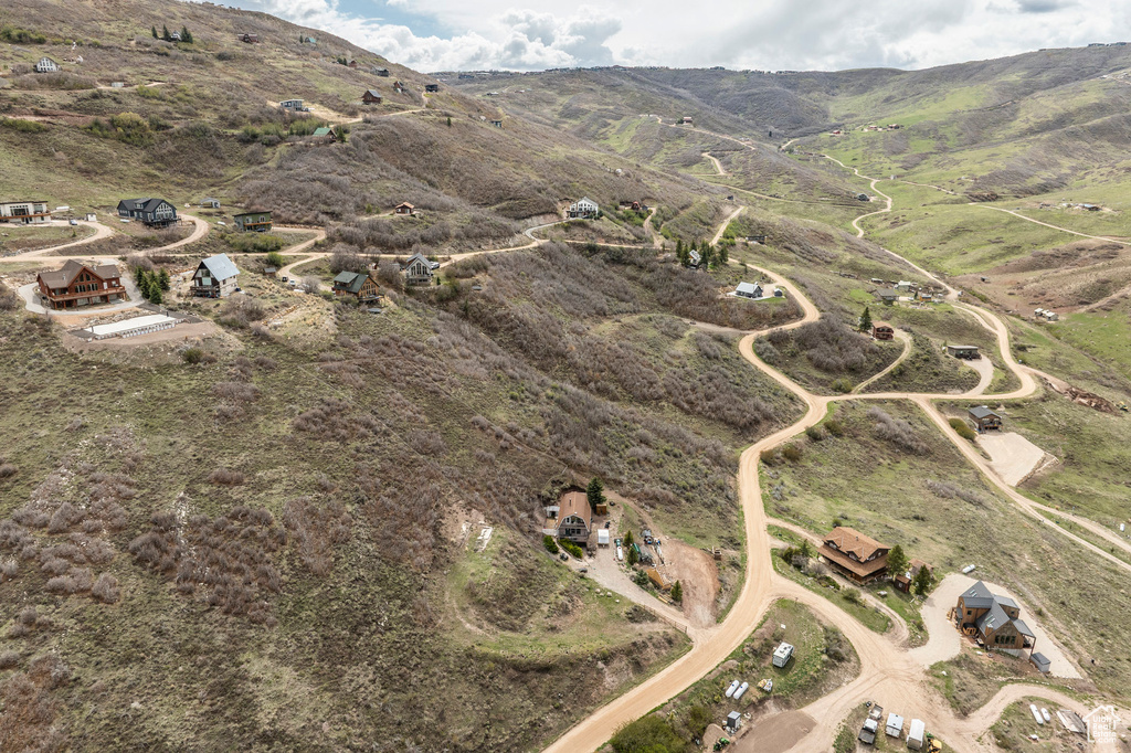 Drone / aerial view with a mountain view