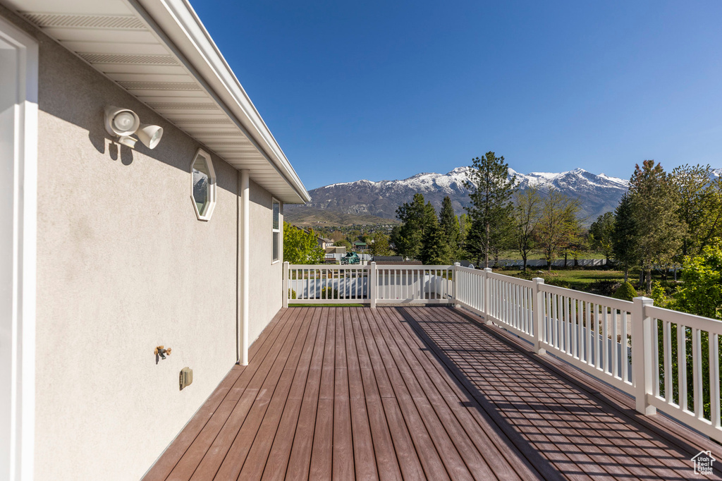 Deck with a mountain view