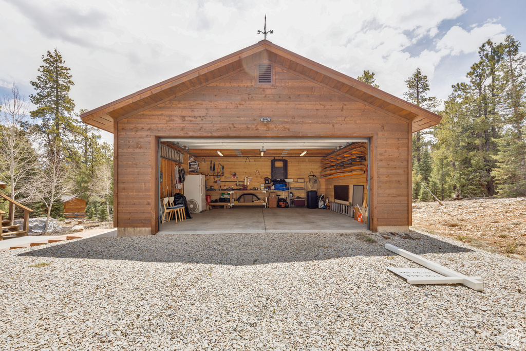 View of garage