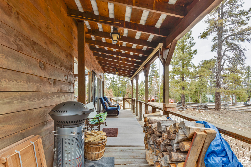 View of wooden terrace