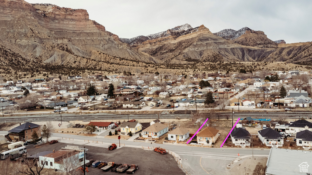 View of mountain feature with a residential view