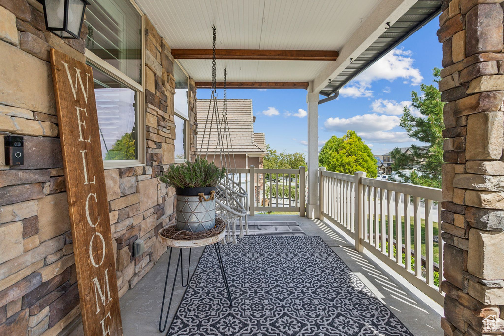 Balcony with covered porch