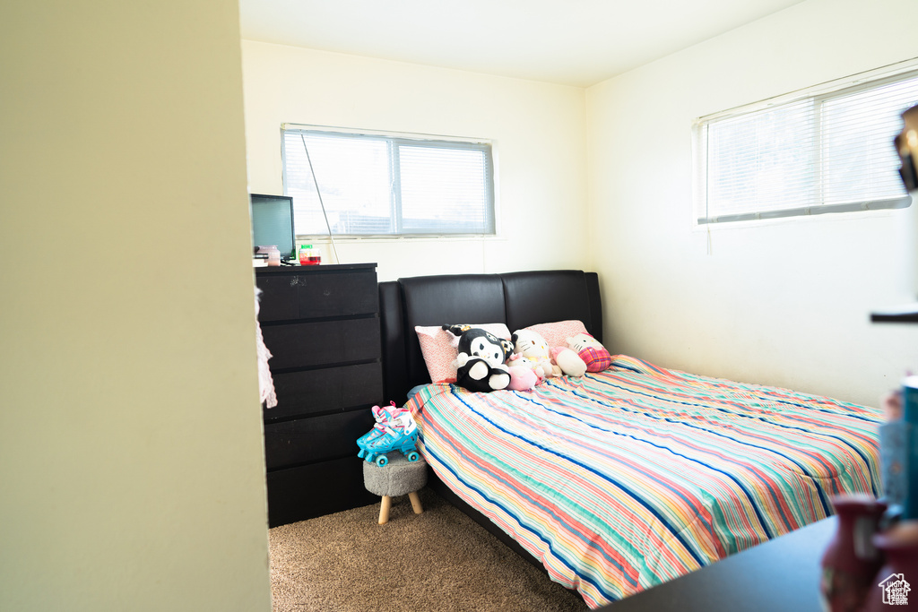 Bedroom with carpet floors