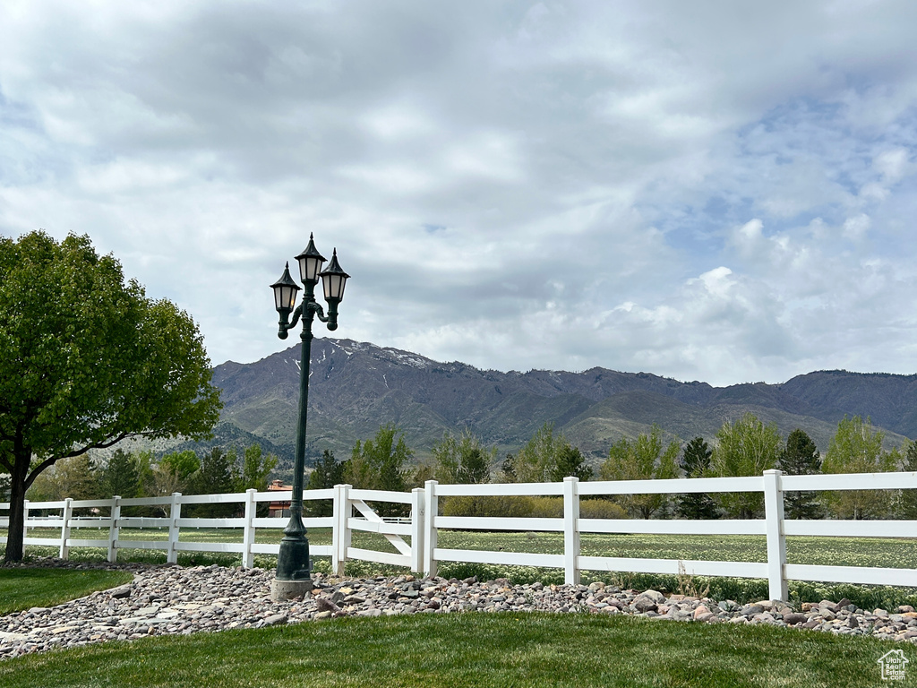 Mountain view featuring a rural view