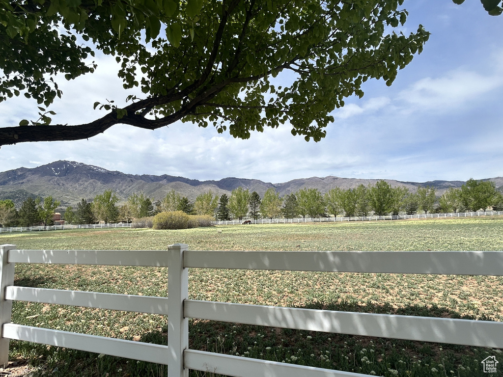 View of mountain feature with a rural view