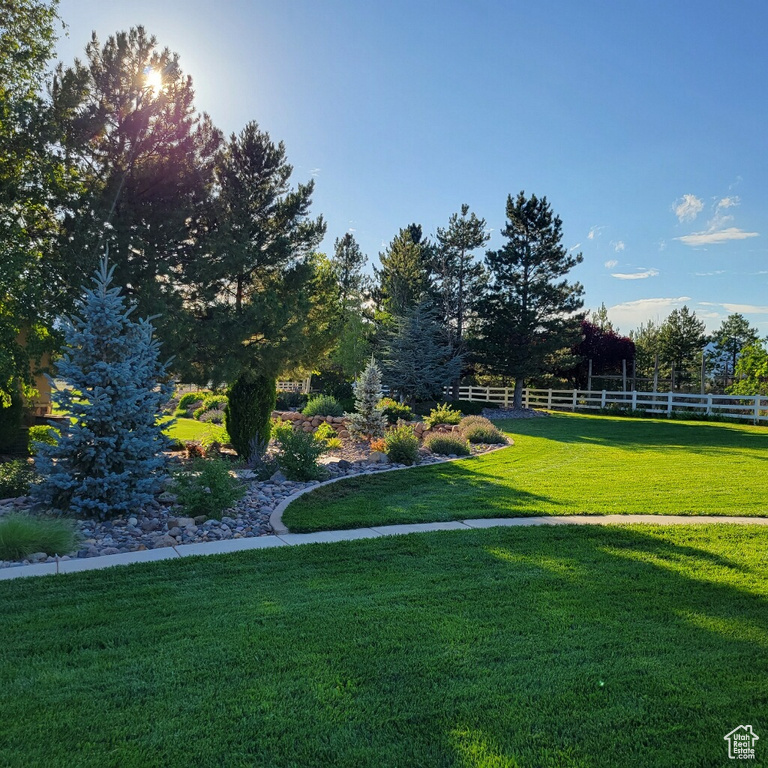 Surrounding community featuring a yard and fence