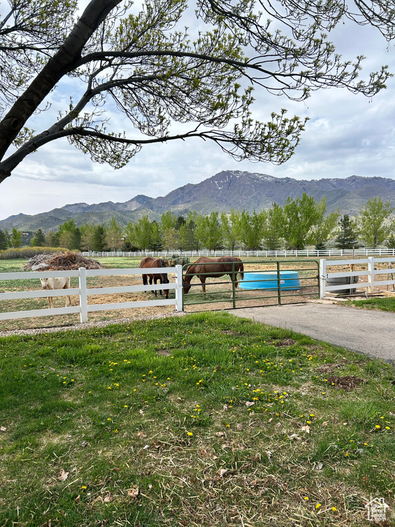 View of mountain feature featuring a rural view