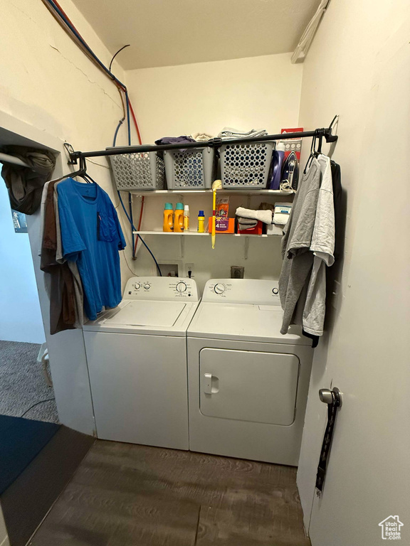 Laundry area with laundry area and washing machine and dryer