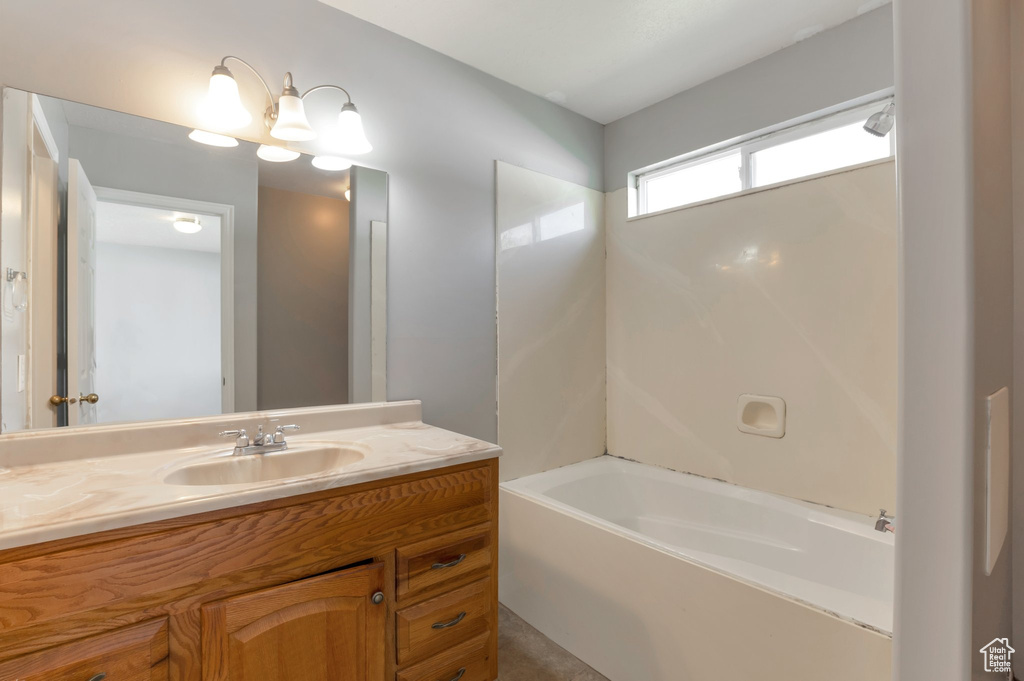 Bathroom with  shower combination and vanity