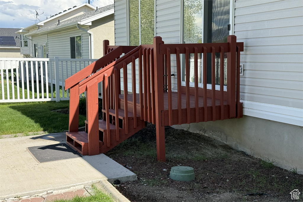 Wooden terrace with fence