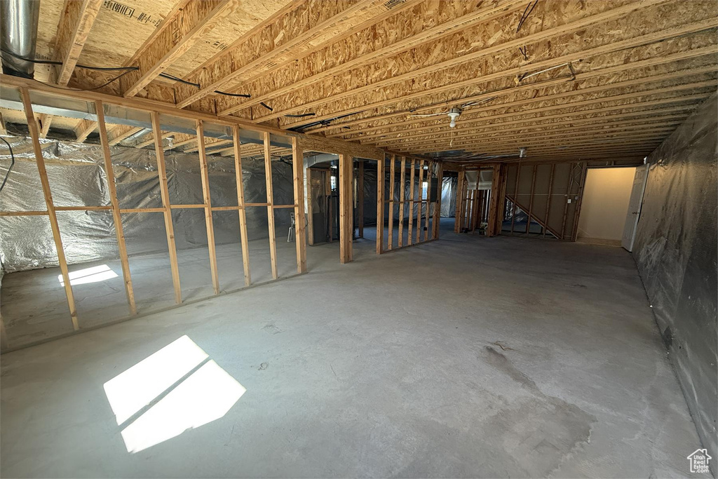 View of unfinished below grade area