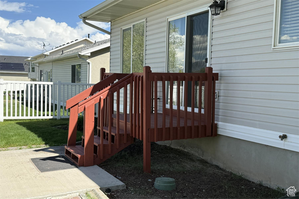 Wooden terrace with fence