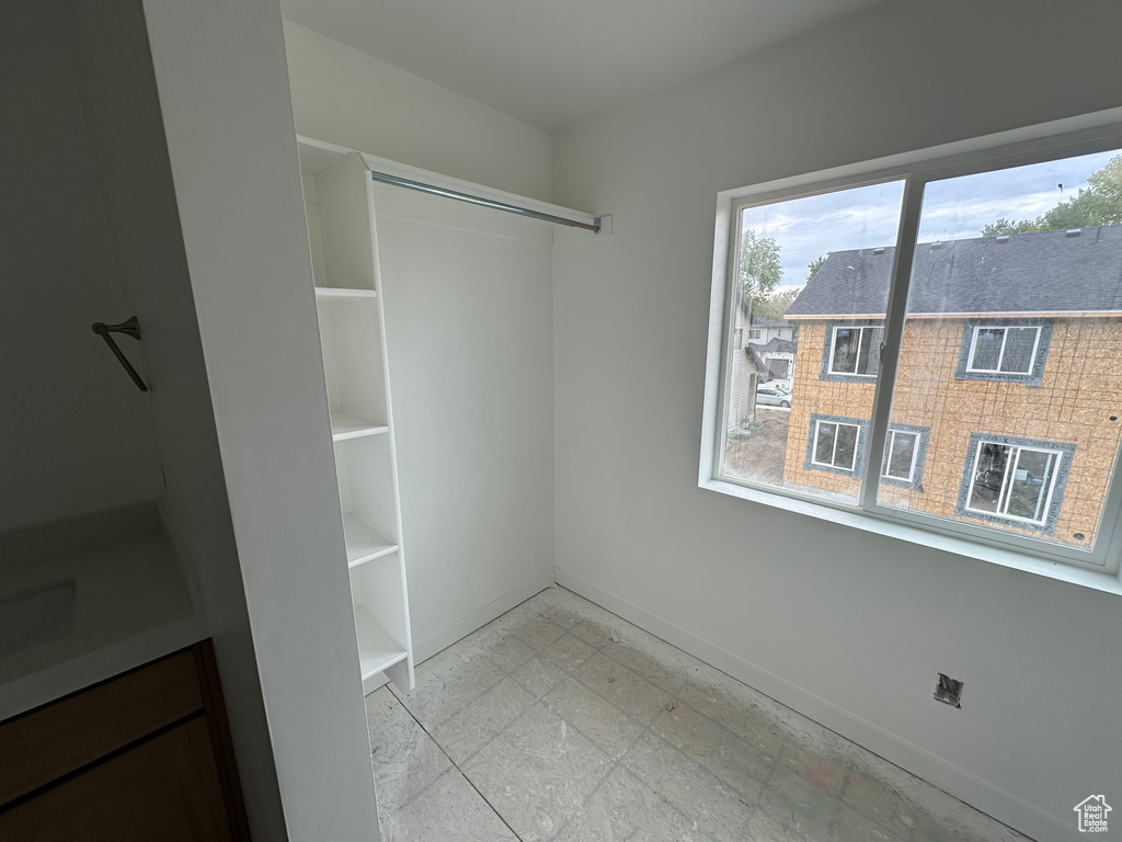 View of walk in closet