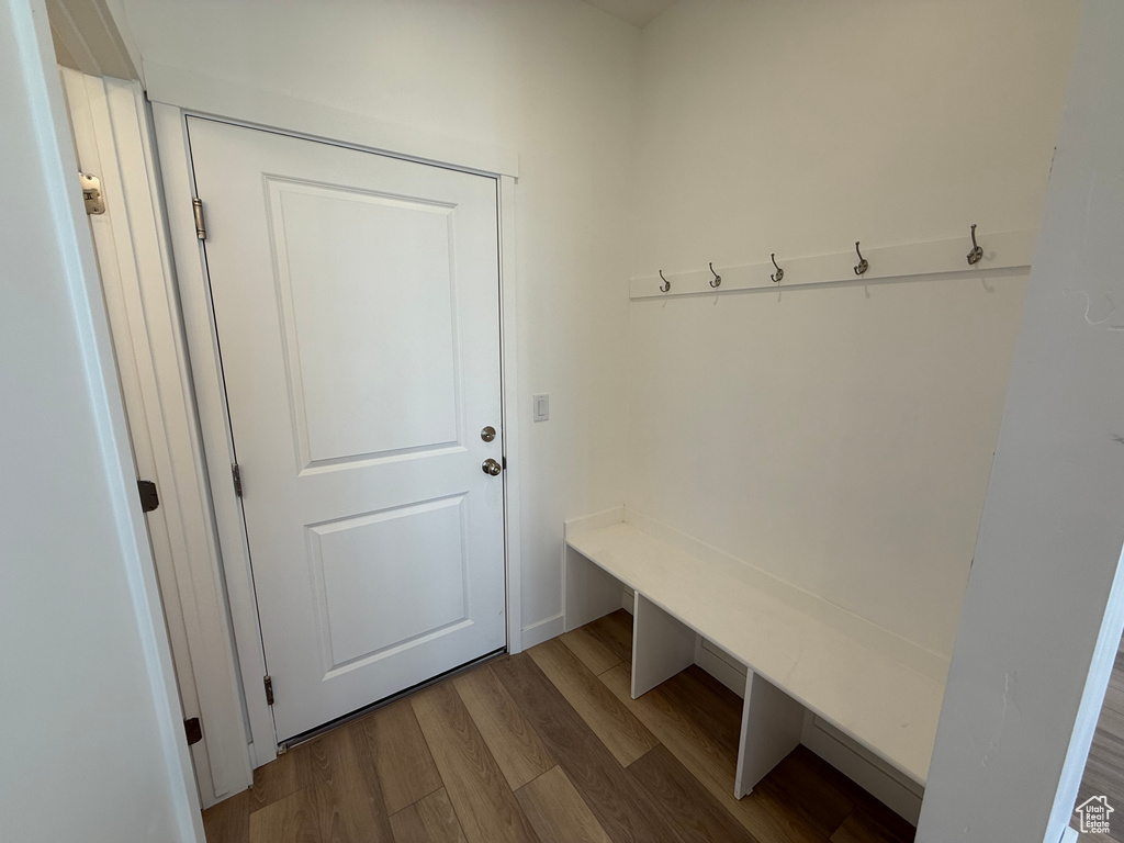 Mudroom featuring wood finished floors
