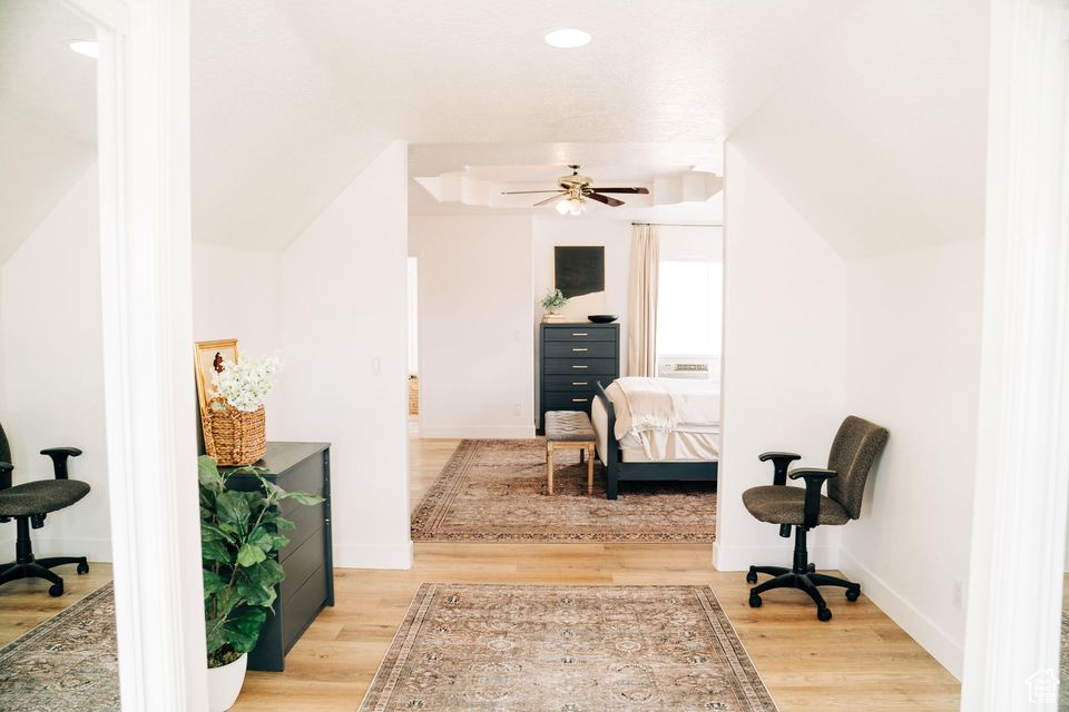 Interior space with light wood finished floors and baseboards