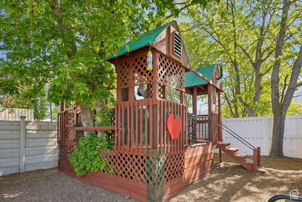 View of playground with fence