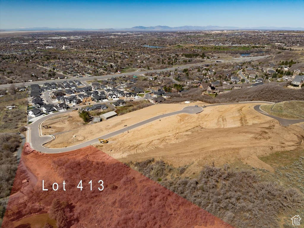 Aerial view with a mountain view and a residential view