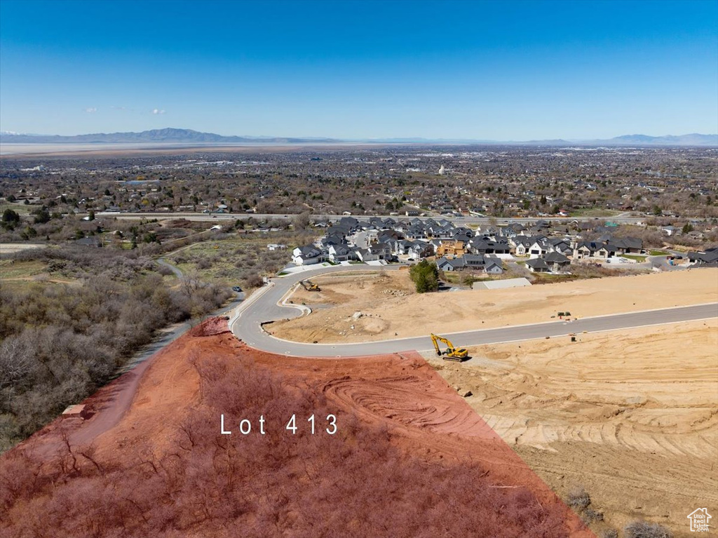 Bird\'s eye view with a mountain view and a residential view