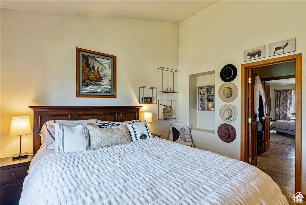 Bedroom featuring wood finished floors
