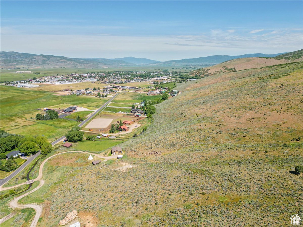 Bird's eye view featuring a mountain view