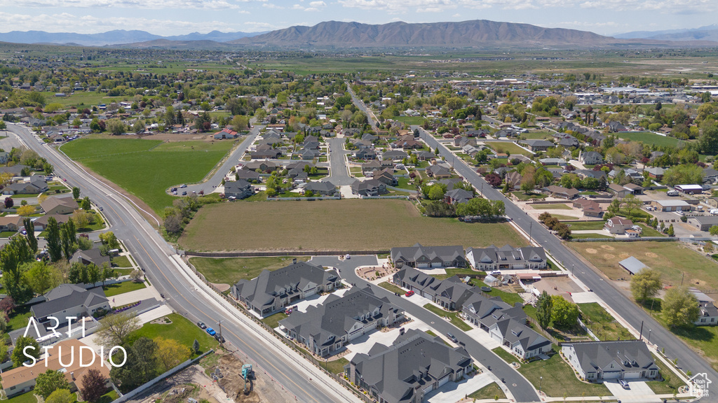 Bird\'s eye view featuring a residential view and a mountain view