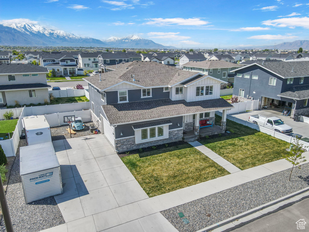 Bird's eye view with a residential view and a mountain view