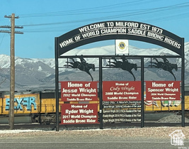 Exterior space featuring a mountain view
