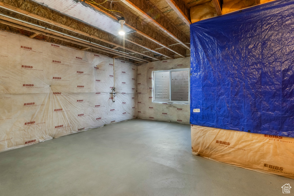 View of unfinished basement