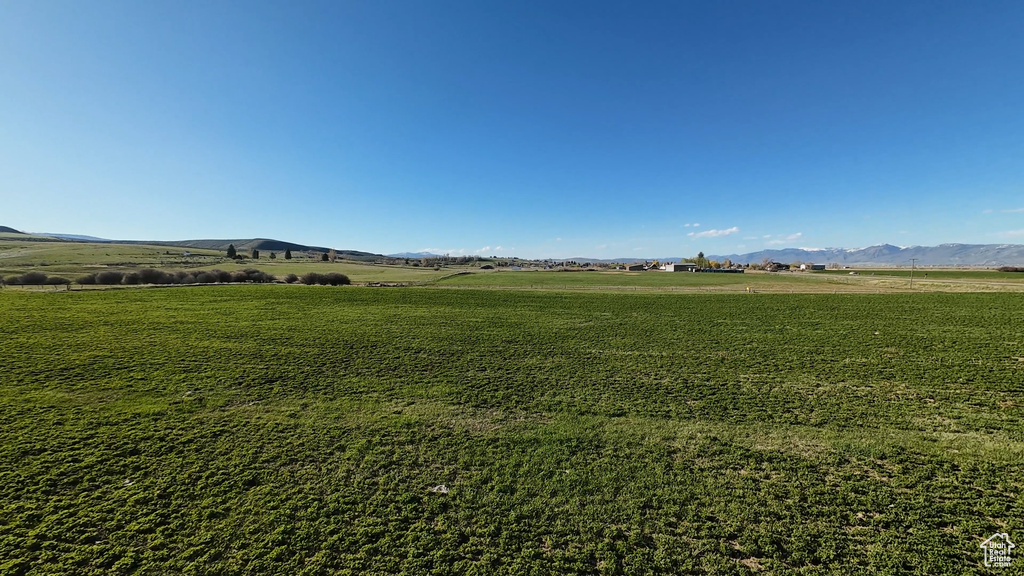 View of yard featuring a rural view and a mountain view
