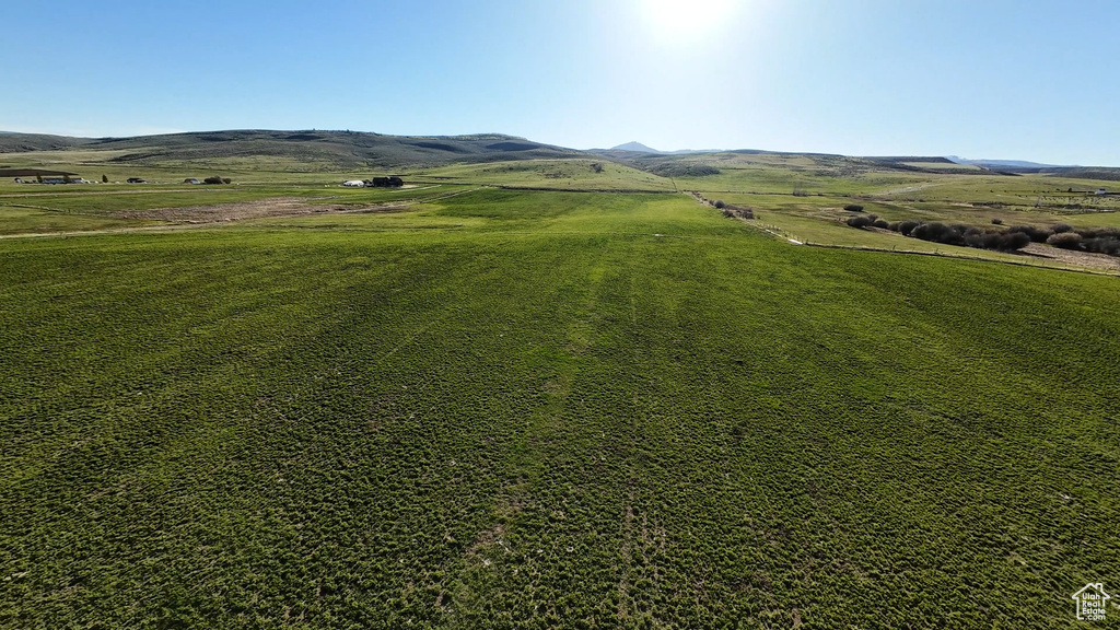 Aerial view featuring a mountain view