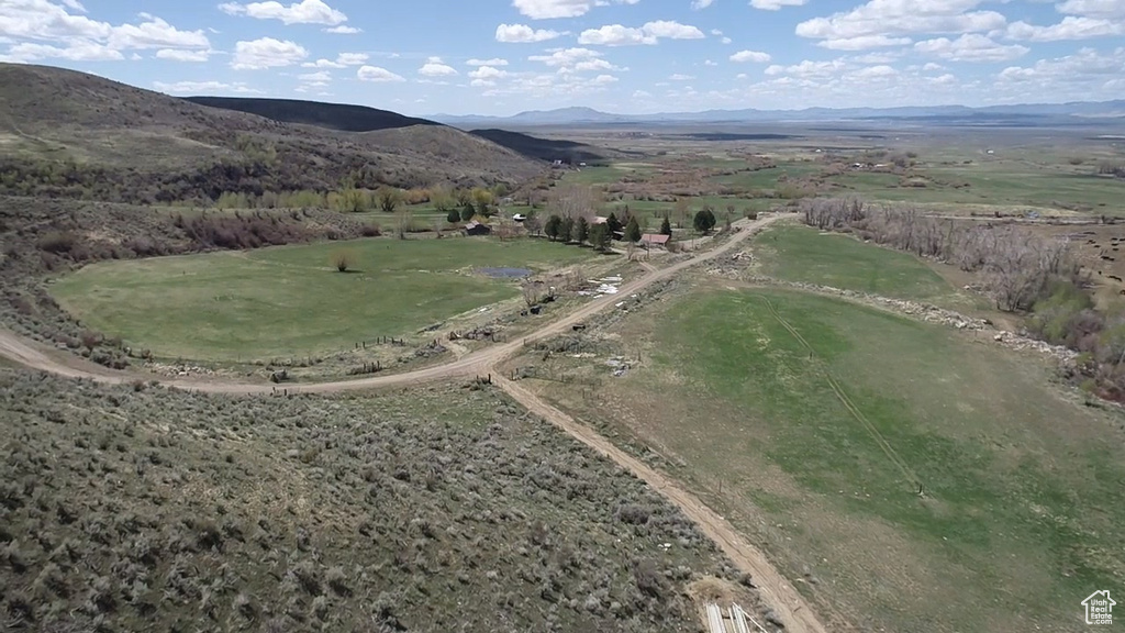 Drone / aerial view with a mountain view