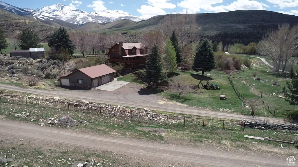 Property view of mountains with a rural view