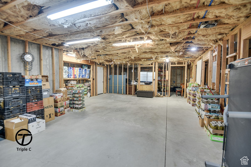 View of unfinished basement