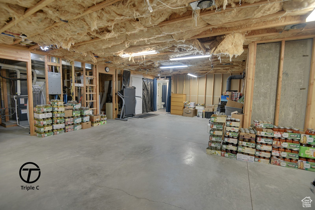 View of unfinished basement