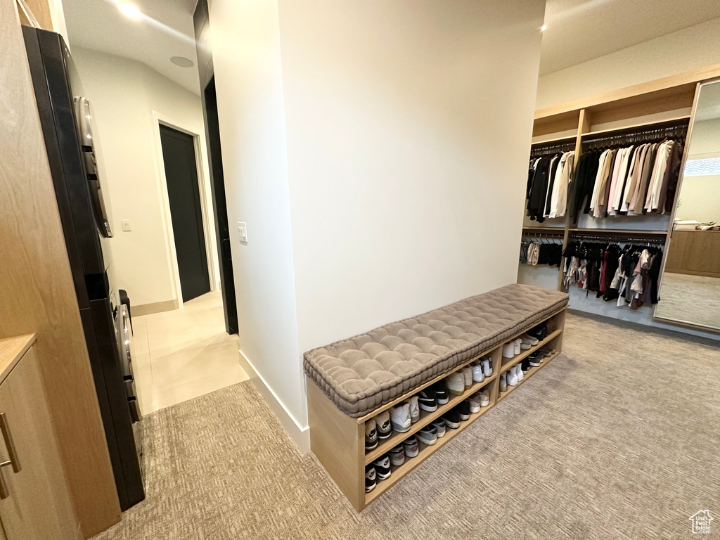 Interior space featuring carpet floors
