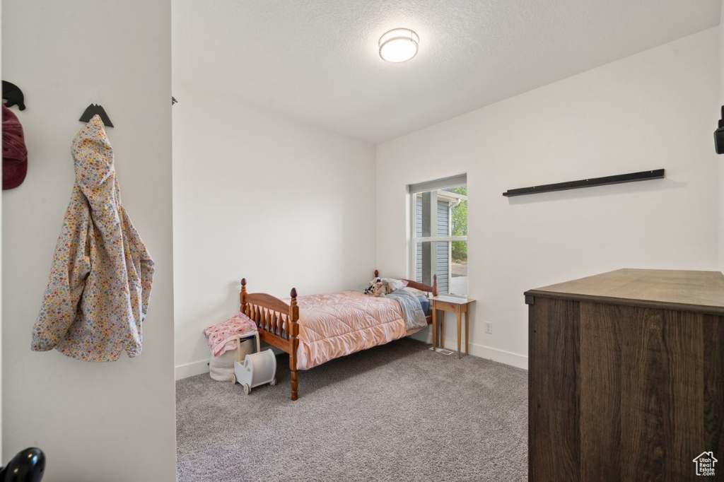 Bedroom featuring baseboards and carpet floors