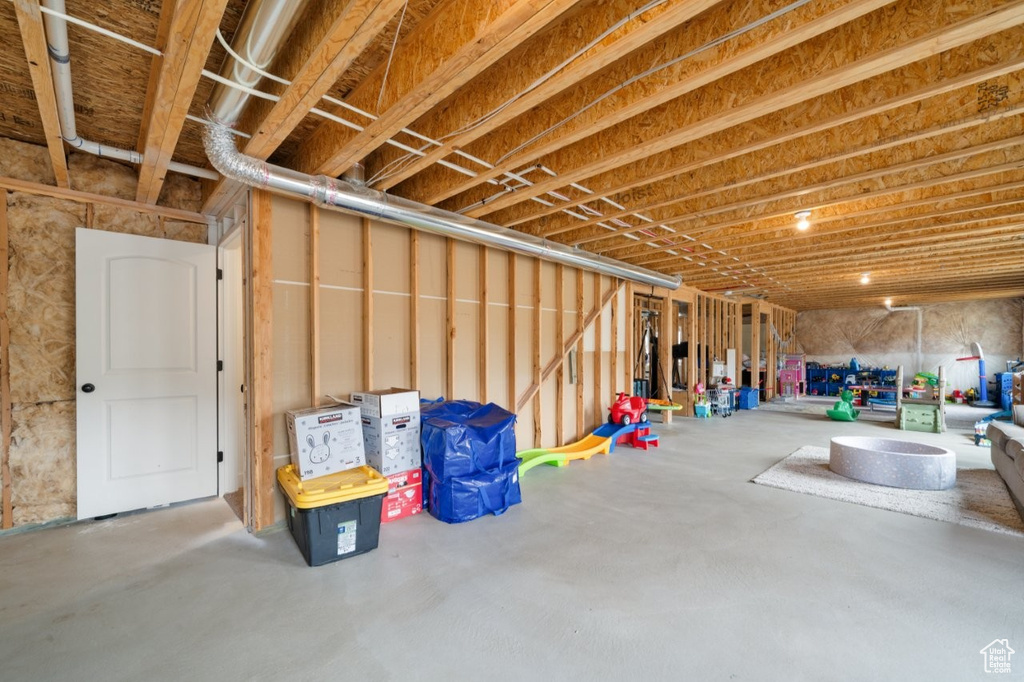 View of unfinished basement