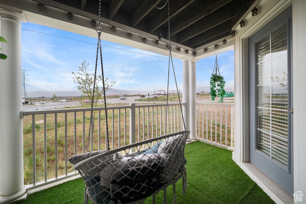 Exterior space featuring covered porch