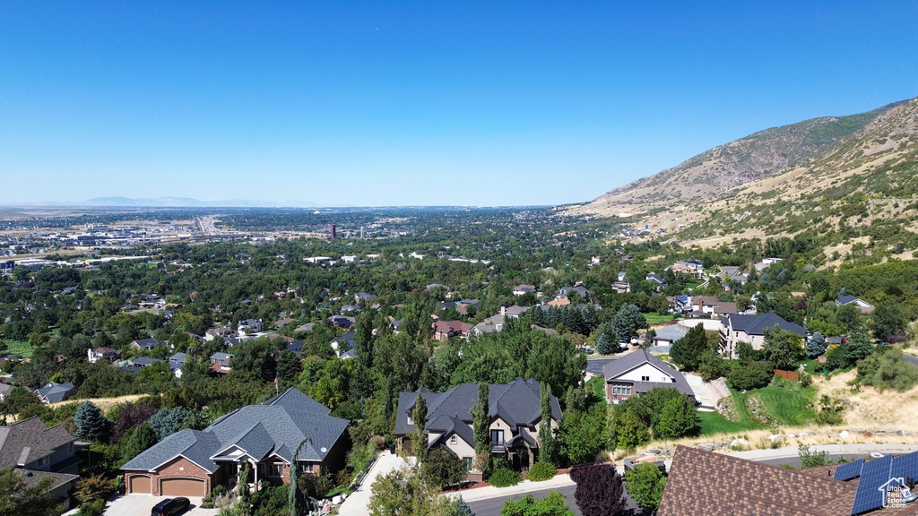 Aerial view with a mountain view and a residential view
