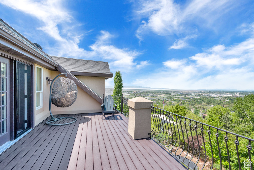 View of wooden deck
