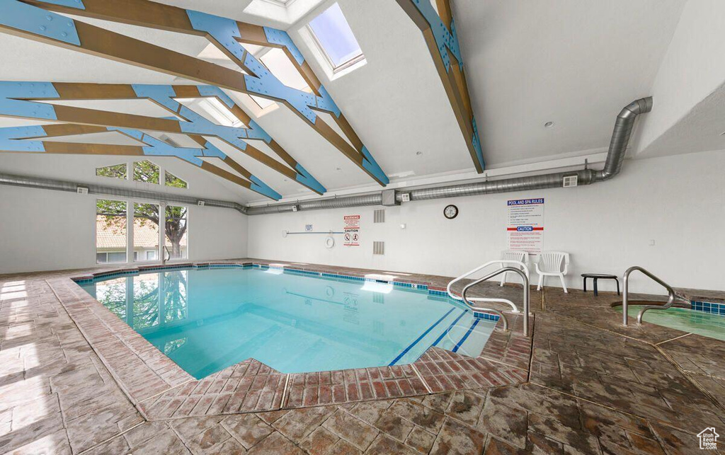 Community pool with a skylight