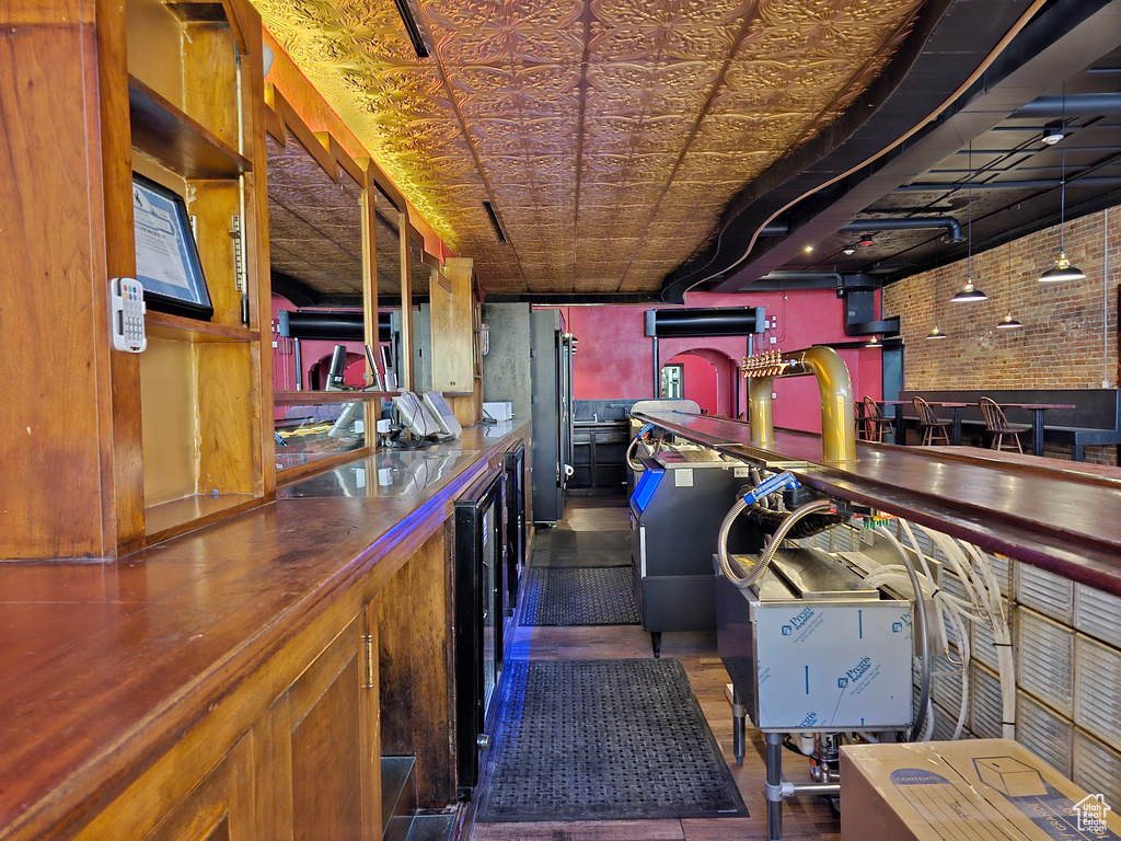 Bar with wood finished floors