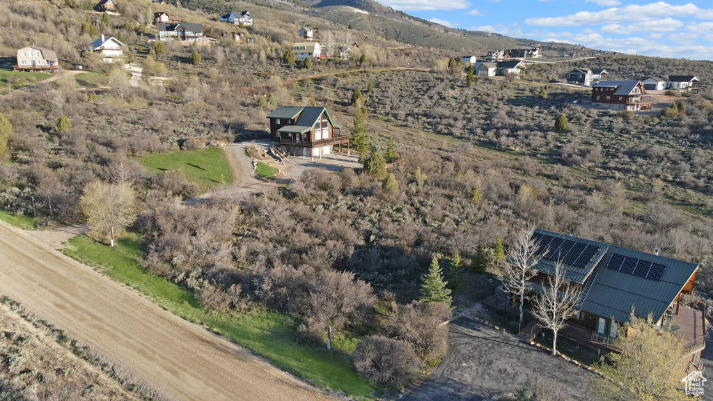 Bird's eye view featuring a mountain view